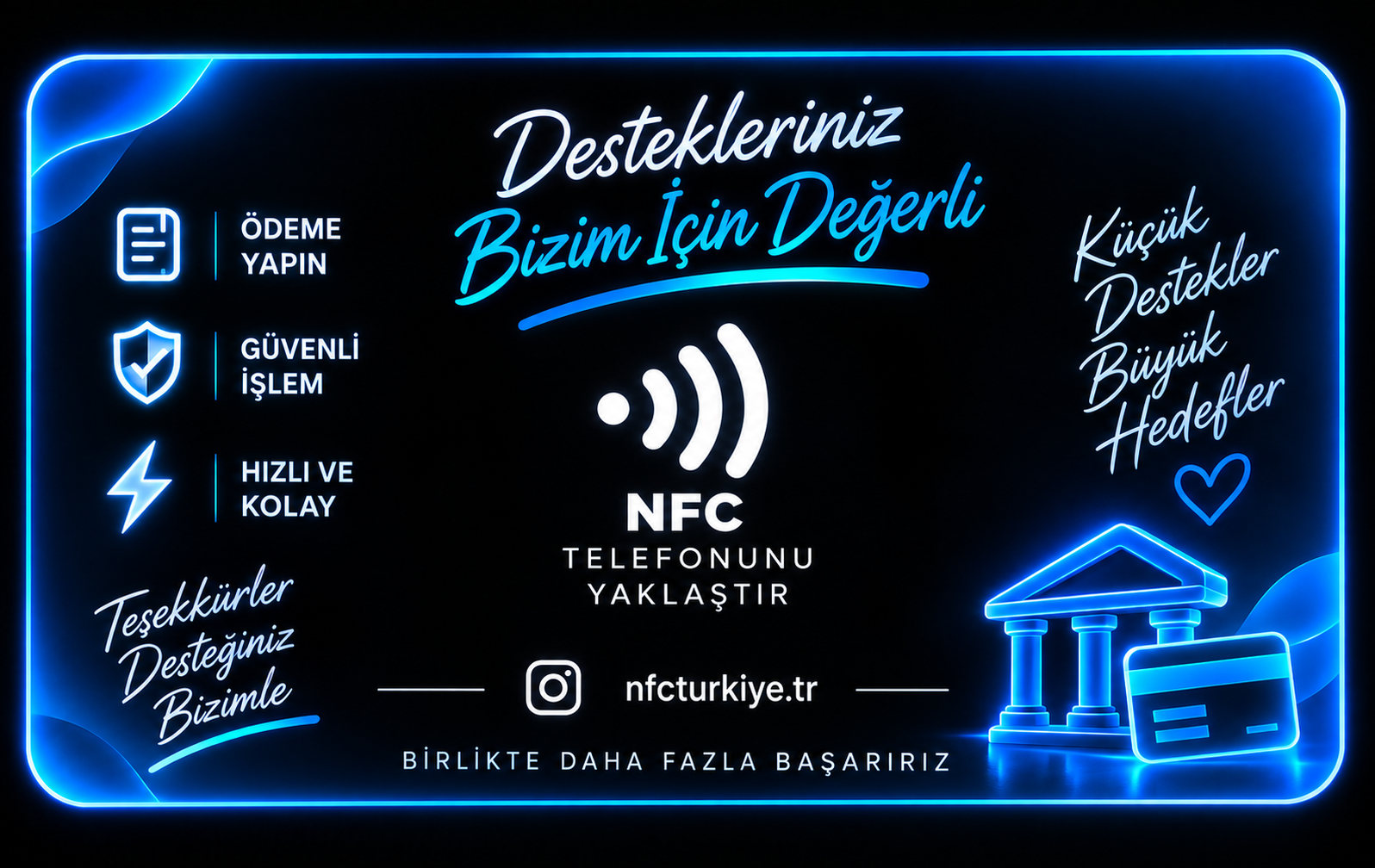 IBAN kartının arka yüzü