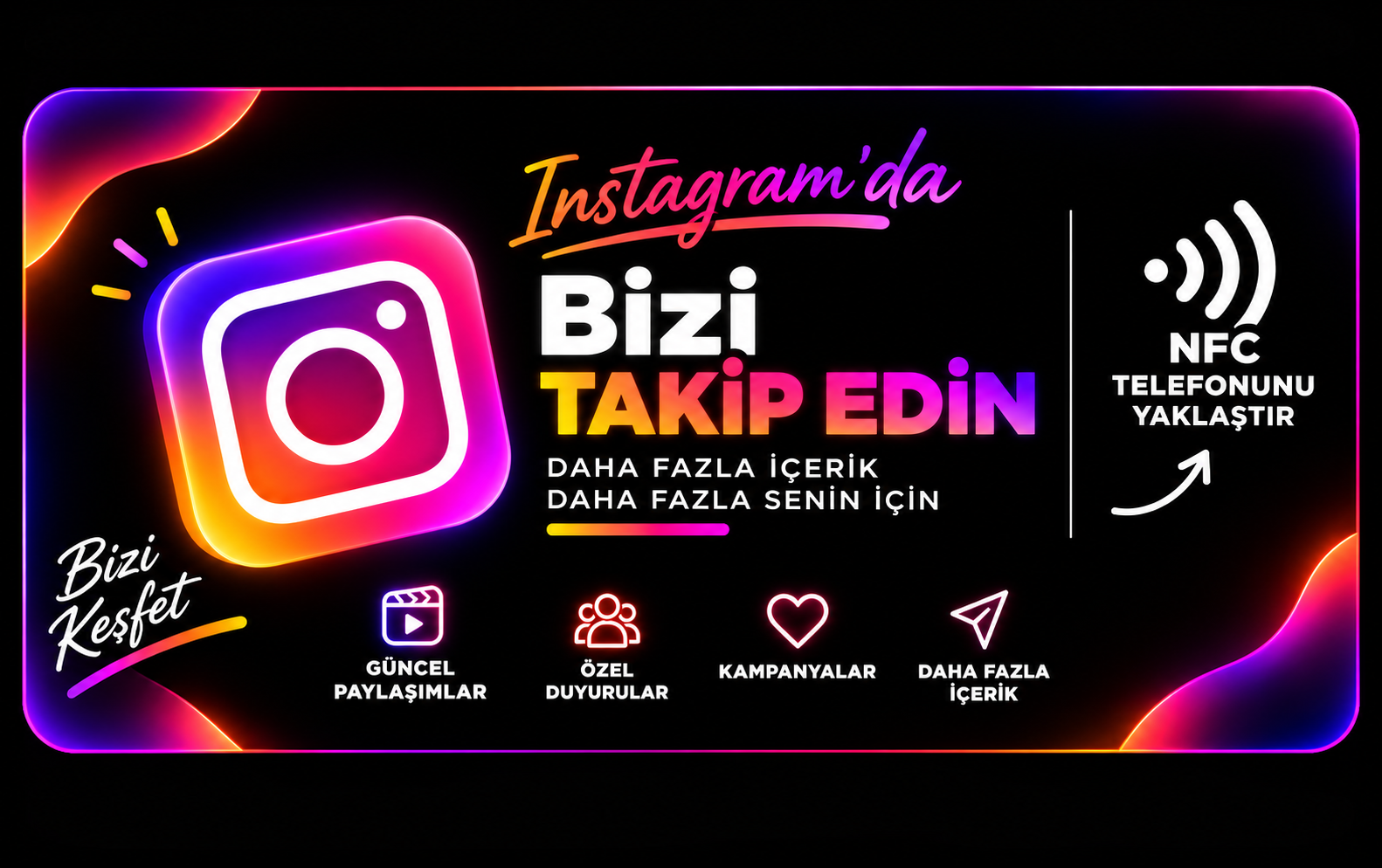Instagram NFC kartının gerçek ön yüz görseli