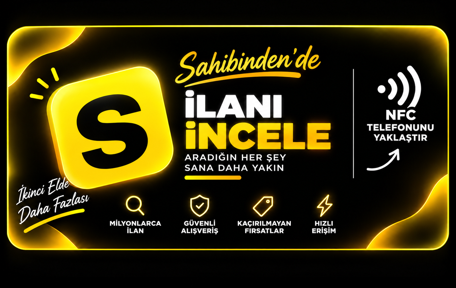 Sahibinden kartının ön yüzü